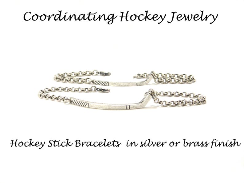 Brass Custom Hockey Tie Clip and Brushed Finishes Silver Personalized Hockey Stick Tie Bar