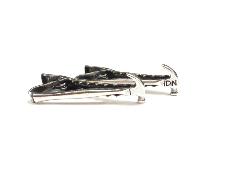 Hammer Tie Clip Hammer Tie Bar Sterling Silver Finish Etsy