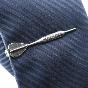 Dart Tie Bar, Dart Tie, Clip Sterling Silver & Antiqued Brass Finishes, Gifts For Men