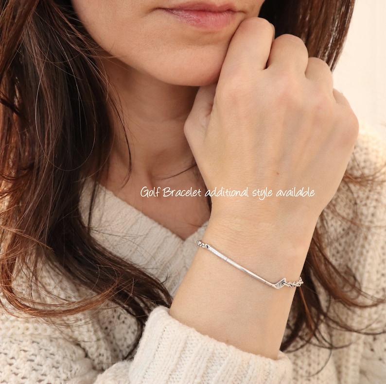 Golf Bracelet, Golf Club Bracelet, Womans Golf Jewelry, Golf Gifts, Sterling Silver Finish, Unisex Bracelet image 7