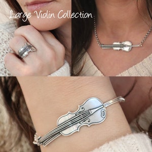 Violin Bracelet, Viola Bracelet, Violin Jewelry, Sterling Silver Finishes, Violin Gifts image 9