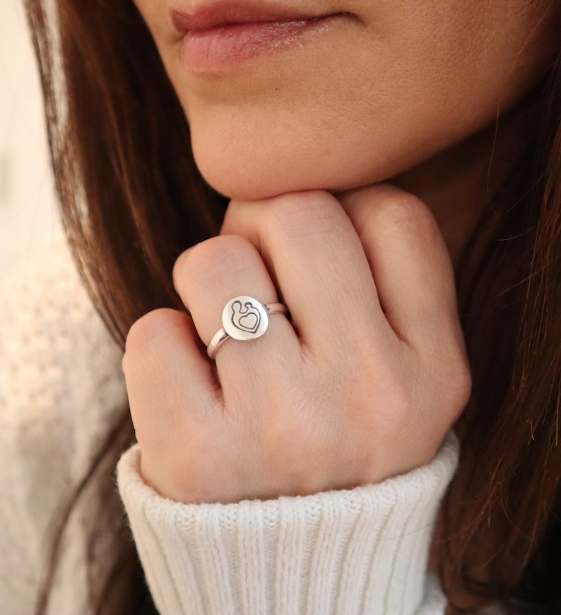 Mor och barn-ring, mors kärleksring, sterlingsilver, guld, roséguldfinish bild 1