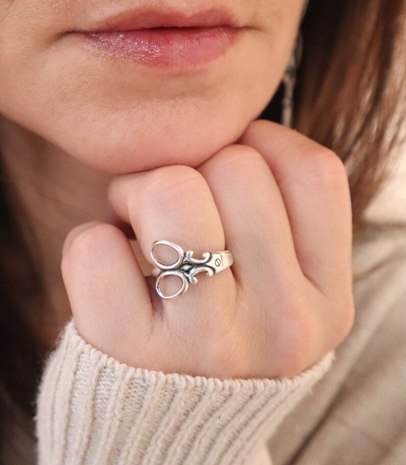 Scissor Ring Scissor Stacking Ring Sterling Silver Gold Etsy