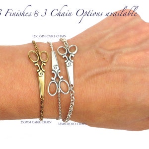 Bracelet ciseaux, bracelet ciseaux moyens, bracelet ciseaux finition argent sterling ciseaux moyens image 4