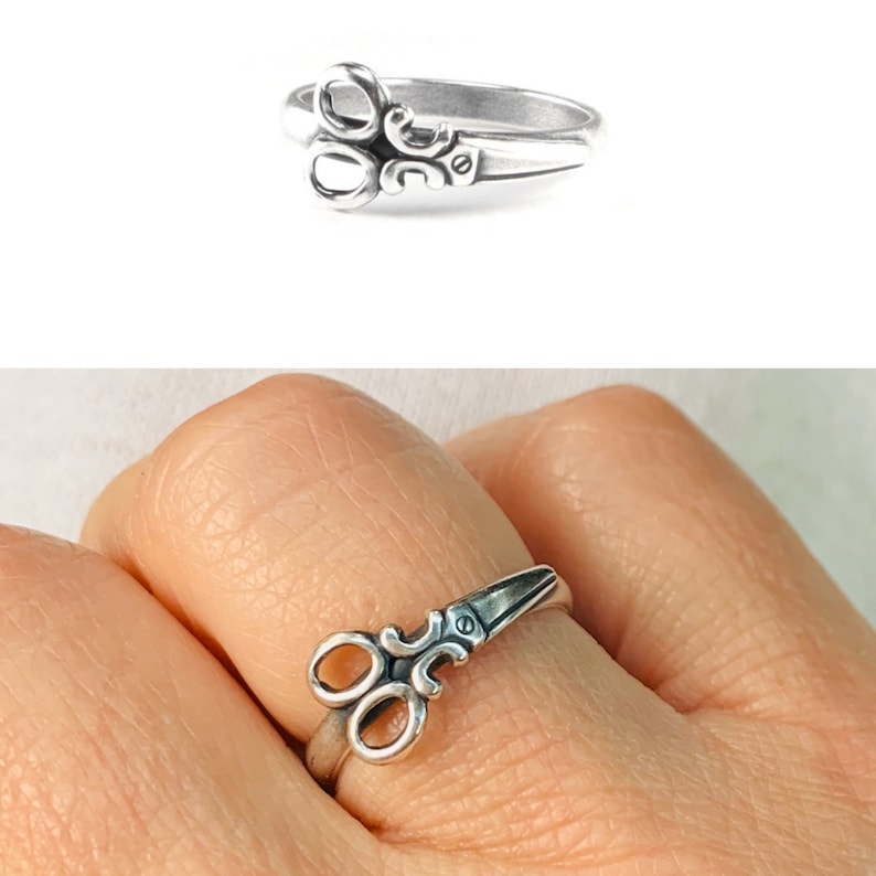 Small Scissor Ring Scissor Stacking Ring Sterling Silver Etsy