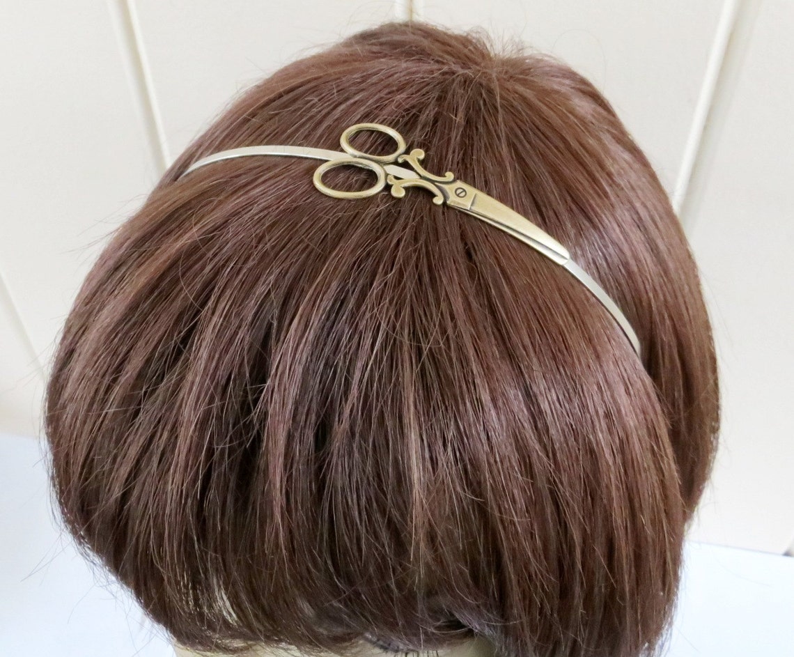 Scissor Headband Metal Headband Silver Scissors Scissor Etsy