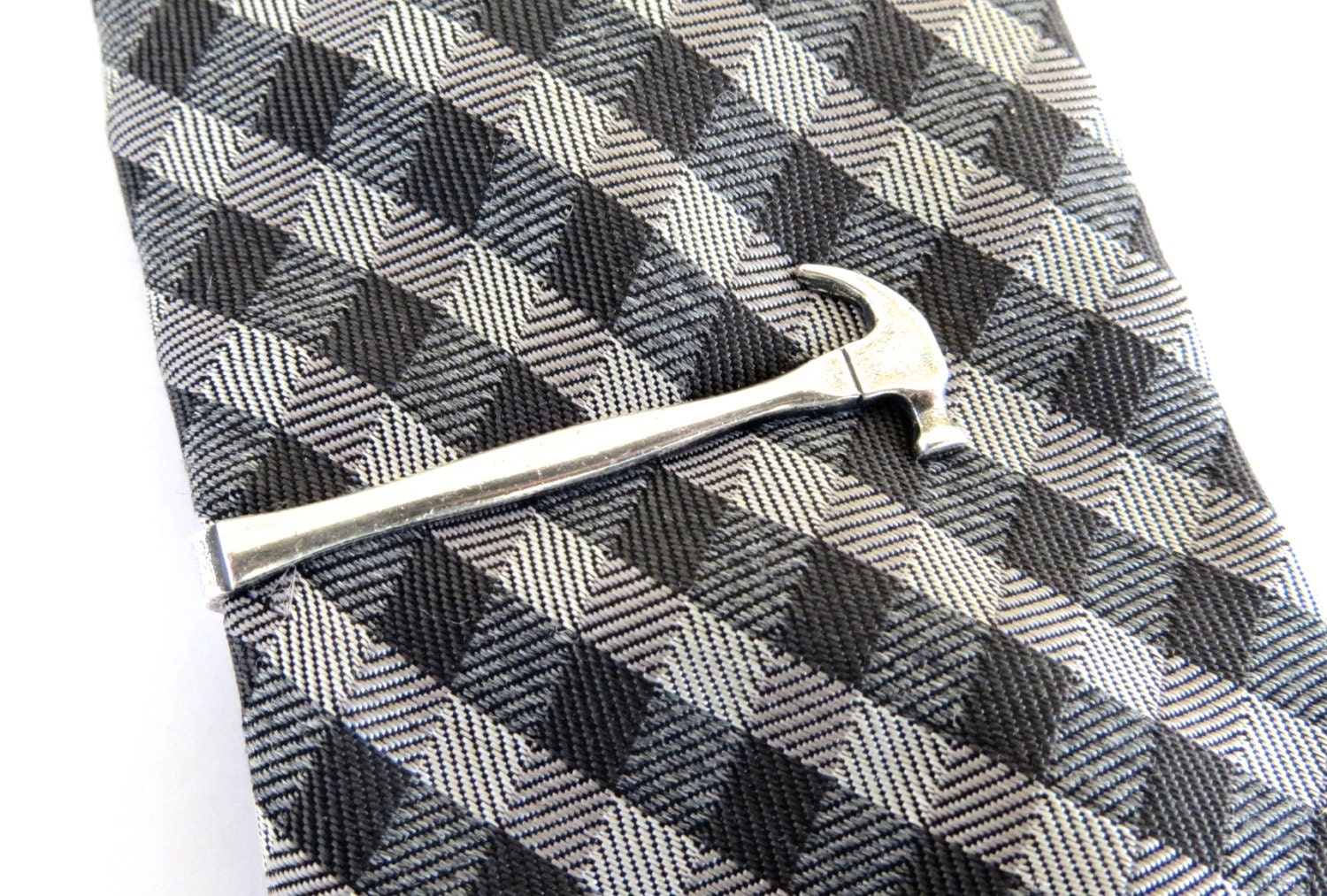 Hammer Tie Clip Hammer Tie Bar Sterling Silver Finish Etsy