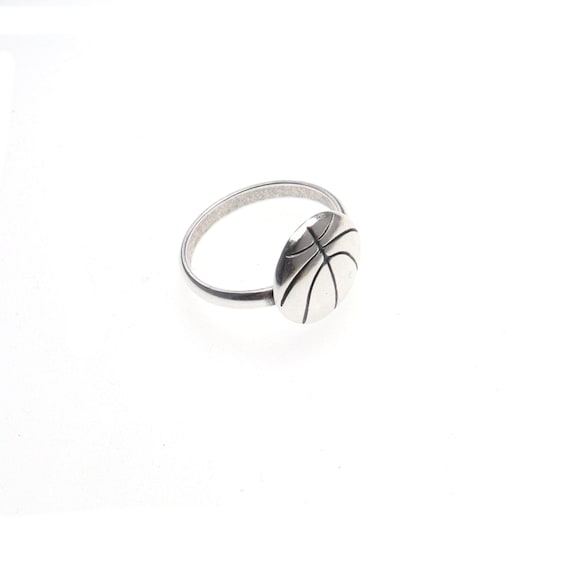 Anillo de baloncesto anillo unisex plata de ley oro de 24