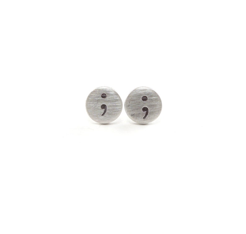 Semicolon earrings Clearance