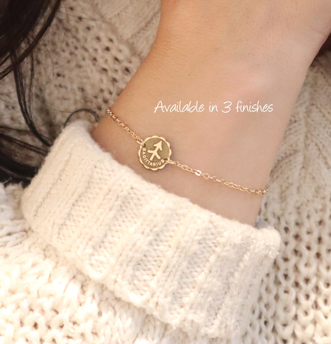 Zodiac Bracelet, Sterling Silver Finish, 24K Gold Finish, Zodiac ...