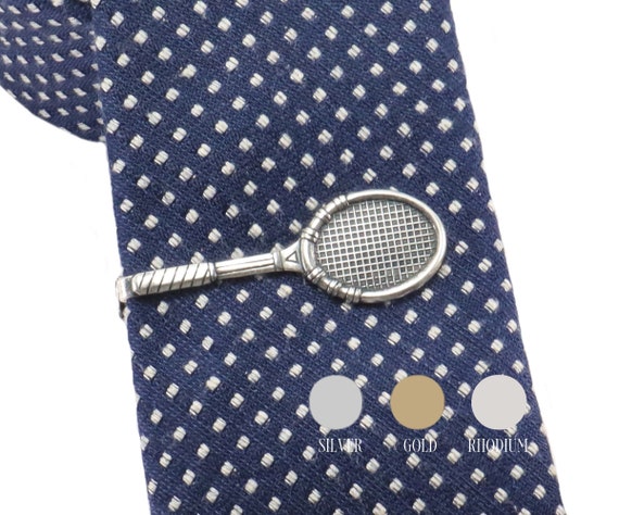 Fathers Day Gift Mens Tennis Rackets Novelty Tie Tack Pin for Tennis Players Silver Finish