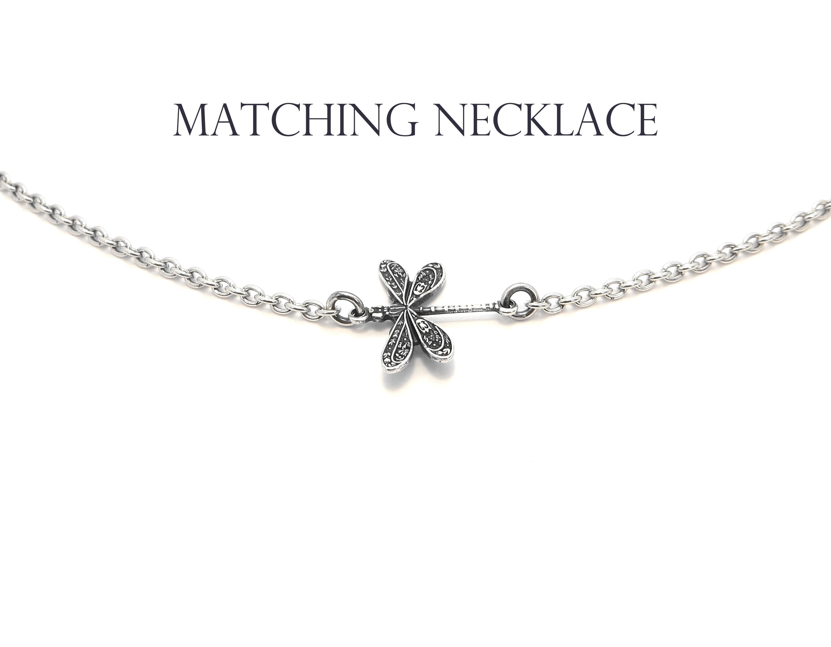 silver plated dragonfly jewelry sets necklace bracelet bangle earring ring SMTS276 main image 1