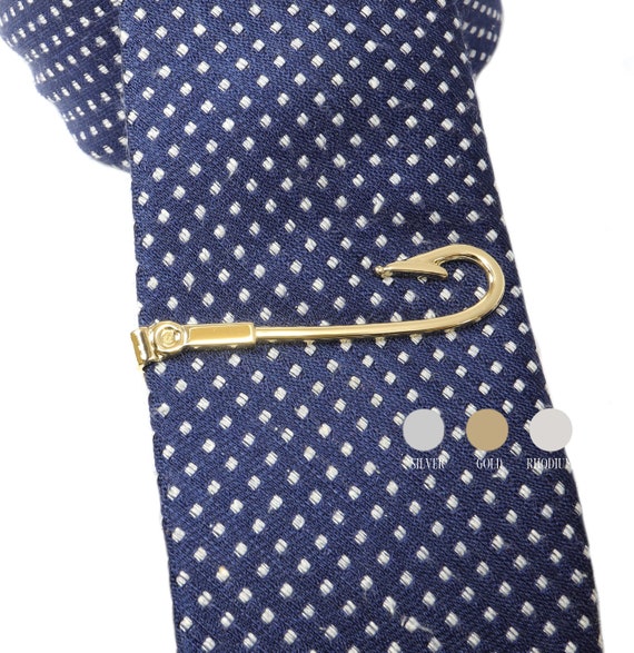 Fish Hook Tie Bar Fishing Tie Bar Fish Hook Tie Clip Etsy