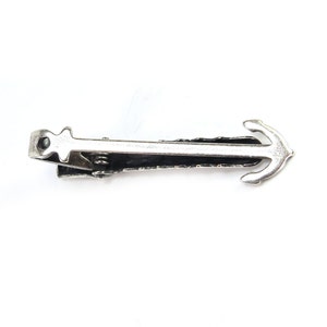 Anchor Tie Bar, Mariners Cross Tie Clip, Sterling Silver Finish, Anchor Tie Pin, Gifts For Men image 3