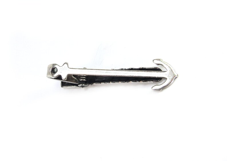 Anchor Tie Bar, Mariners Cross Tie Clip, Sterling Silver Finish, Anchor Tie Pin, Gifts For Men image 3