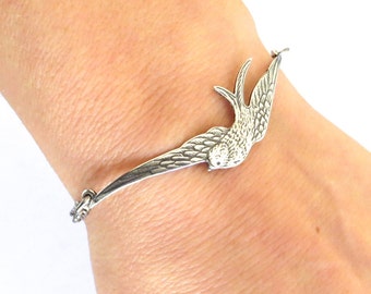 Sparrow Bracelet or Anklet, Sterling Silver Finish Sparrow Bracelet