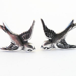 Sparrow Earrings, Bird Earrings, Surgical Steel Post Earrings image 1