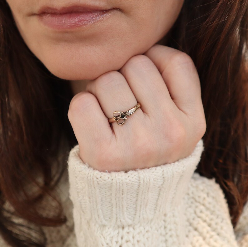 Small Scissor Ring Scissor Stacking Ring Midi Rings Scissor Etsy