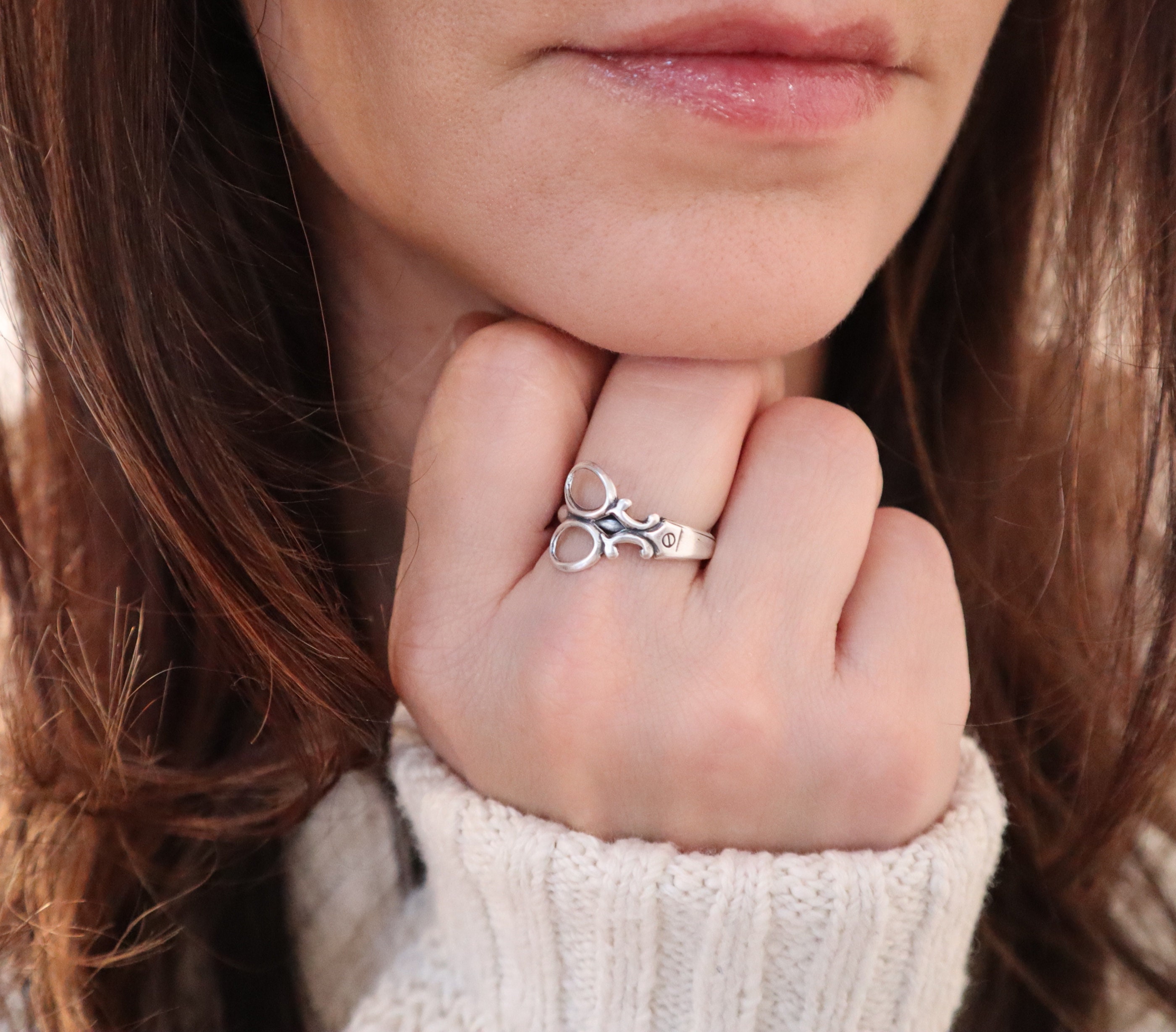 Scissor Ring, Scissor Stacking Ring, Sterling Silver, Gold, Rose Gold Finishes, Midi Rings, Thumb Ring, Scissor Jewelry, Medium Scissor