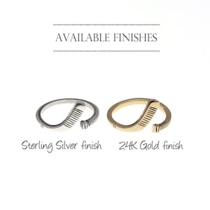 Hockey Ring, The Original Ice Hockey Ring, Girls Hockey Jewelry, Sterling Silver, Gold, Rose, Adjustable, Hockey Stick, Custom, Personalize image 2