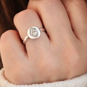 Mor och barn-ring, mors kärleksring, sterlingsilver, guld, roséguldfinish Sterling Silver