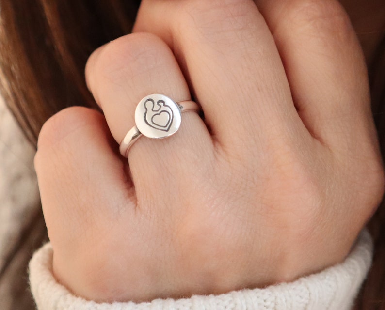 Mor och barn-ring, mors kärleksring, sterlingsilver, guld, roséguldfinish Sterling Silver