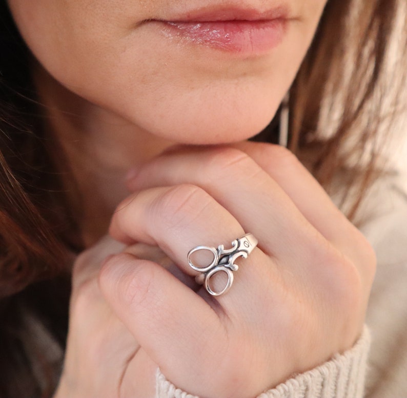 Scissor Ring Scissor Stacking Ring Sterling Silver Gold Etsy