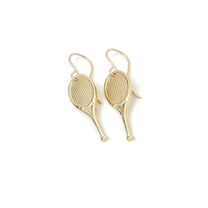 Small Tennis Earrings, Sterling Silver and Gold Finishes, Little Tennis Dangle Earrings, Tennis Jewelry image 2