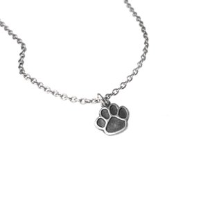 Pfote Abdruck Halskette, Pfote Abdruck Schmuck, Sterling Silber Finish, 24 K Gold Finish