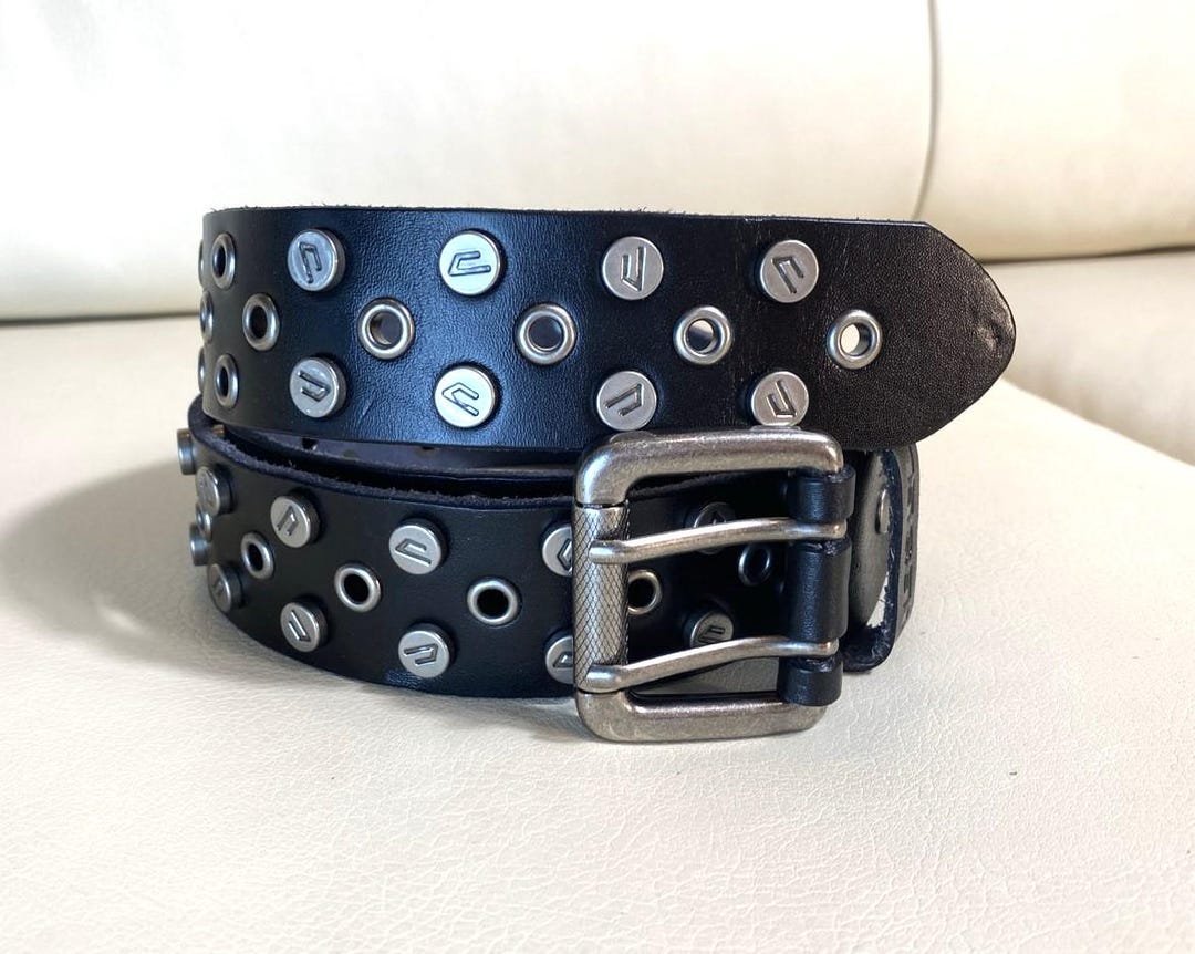 Diesel Leather Belt With Metal Studs - Etsy