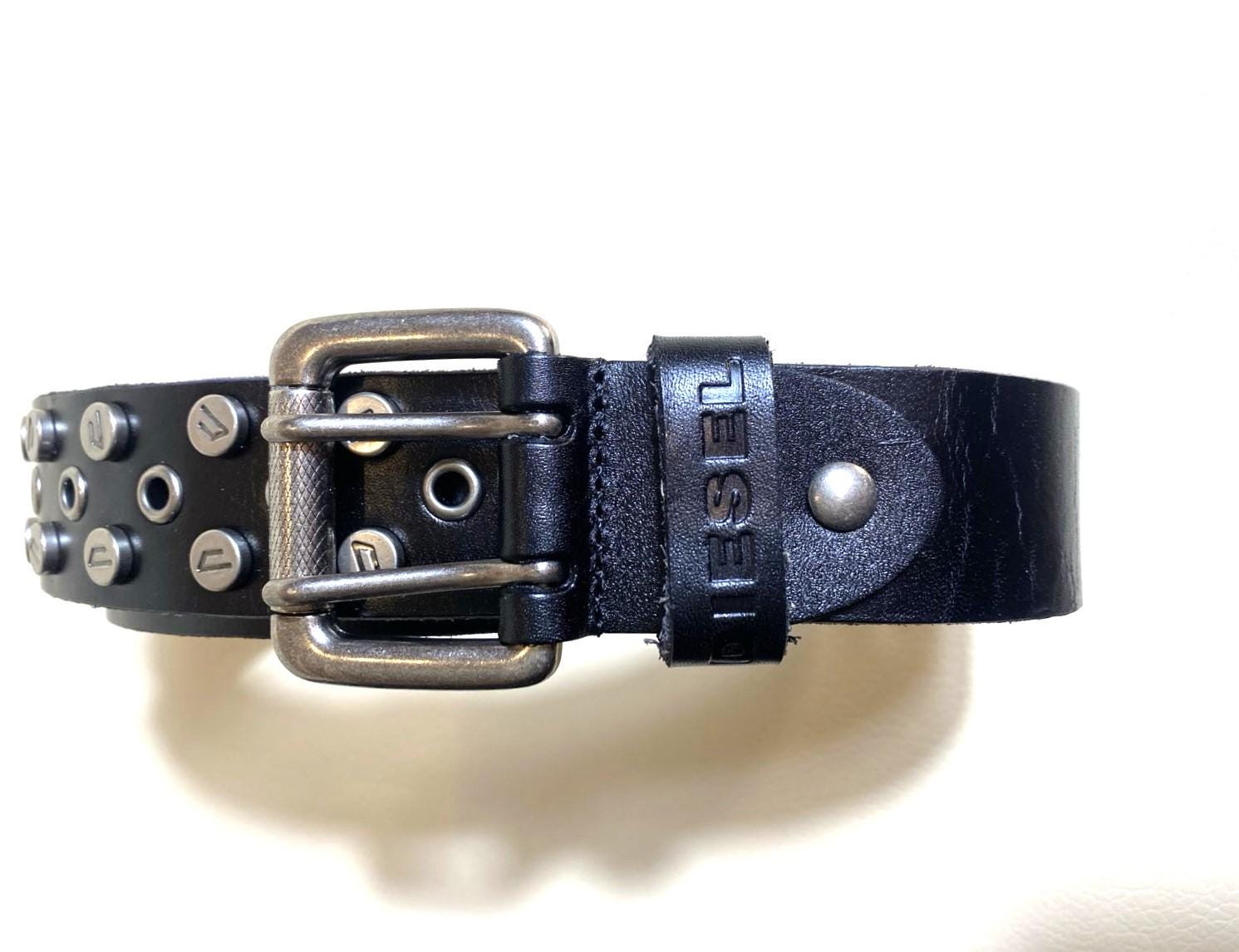 Diesel Leather Belt With Metal Studs - Etsy