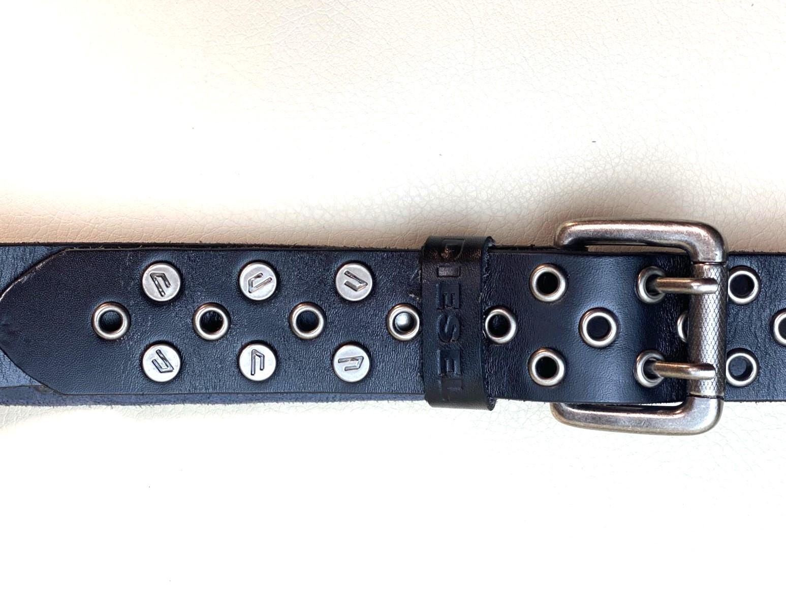 Diesel Leather Belt With Metal Studs - Etsy