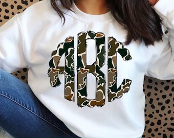 Camo Scalloped Monogram PNG, Coquette Camouflage Monogram, Coquette Hunting Monogram, Camo Monogram PNG, Old School Camo Monogram
