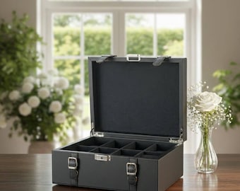 PU Leather 12-Slot Watch Box – Compact Travel Storage
