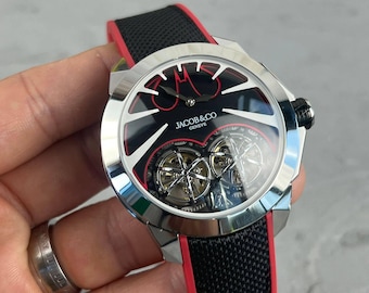 Mechanisch skelethorloge voor heren | Zilveren kast