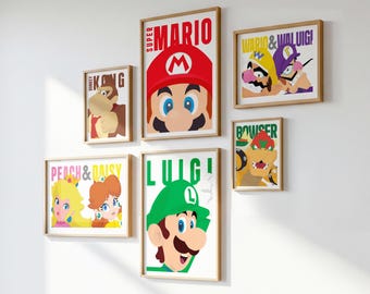 Super Mario Gallery Wall Art Prints: Kids Room Decor