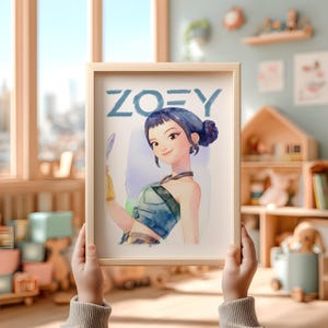 Kpop Demon Hunters set of 3 watercolour art prints, Rumi, Mira and Zoey, girls room decor image 6