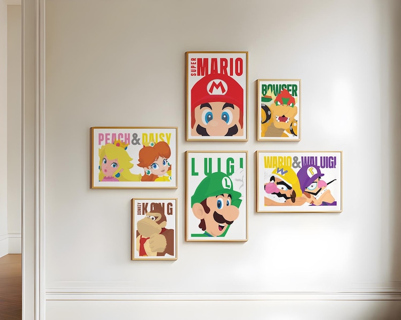 Super Mario Gallery Wall Art Prints: Kids Room Decor - Etsy