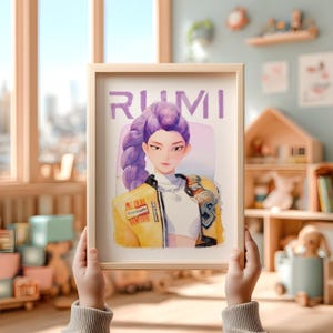 Kpop Demon Hunters set of 3 watercolour art prints, Rumi, Mira and Zoey, girls room decor image 5