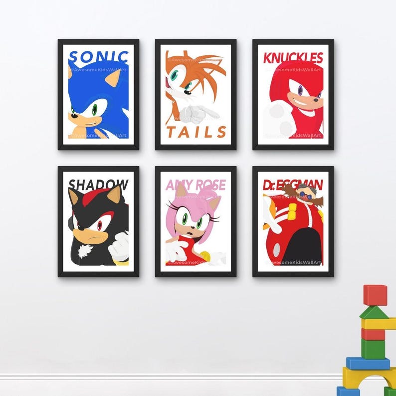 Sonic the Hedgehog Art Prints: Kids Room Decor, Minimalist Design - Etsy