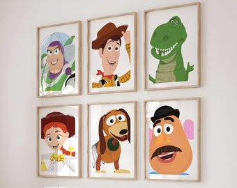 Toy Story Barnrumstryck: Woody, Jessie, Rex Minimalistisk Inredning
