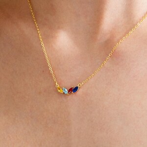Custom Family Birthstone Necklace,Custom Birthstone Necklace for Mom,Birthday Gifts,Kids Birthstone Necklace,Summer Jewelry Gifts for Mom