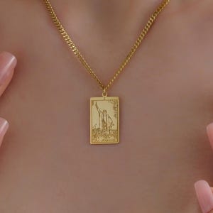 The Magician Tarot Card Necklace: 925 Silver Spiritual Pendant