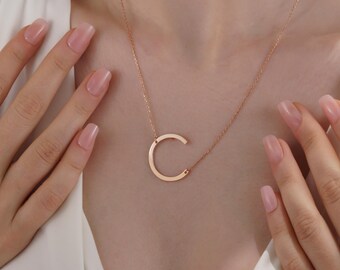 Personalized Initial Necklace: Sterling Silver, Gold, or Rose Gold