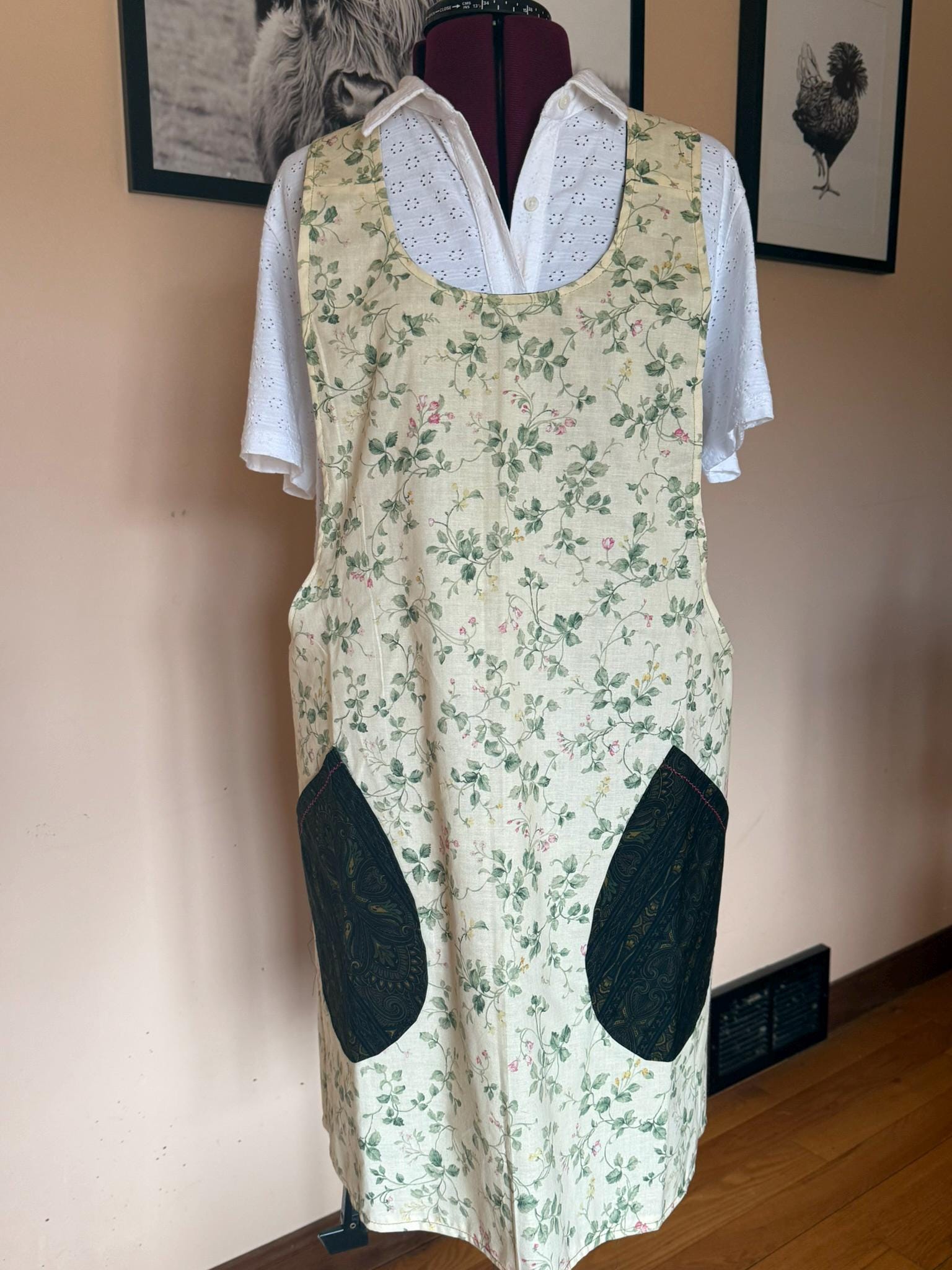 Reversible Cotton Apron - No Ties!