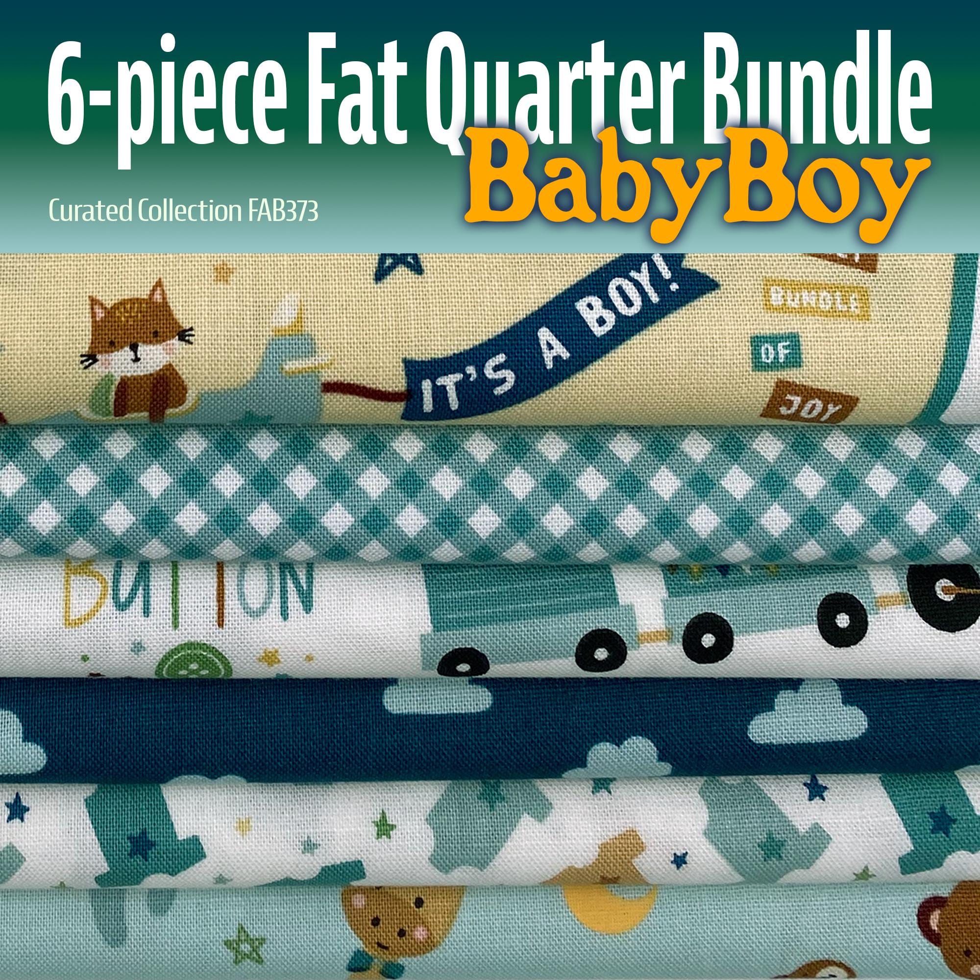 BABY BOY Fat Quarter Bundle | Riley Blake Fabric | 6 Piece FQ Set ...