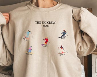 Custom Ski sweater - personalized Ski Trip sweatshirt for Family and Friends - Group gift skiing