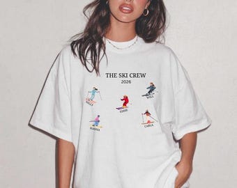 Custom Unisex Ski vacation shirt - personalized Ski Trip T-shirt for Family and Friends - Group gift skiing