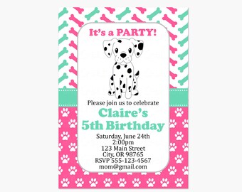 CHOOSE YOUR PUPPY - Puppy Birthday Party Invitation - Dog Birthday Party Invite -Printable Invite -Puppy Adoption Party Invitation Dalmatian