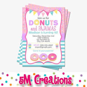 Invitacion De Fiesta De Dona Invitaciones De Cumpleanos De Etsy